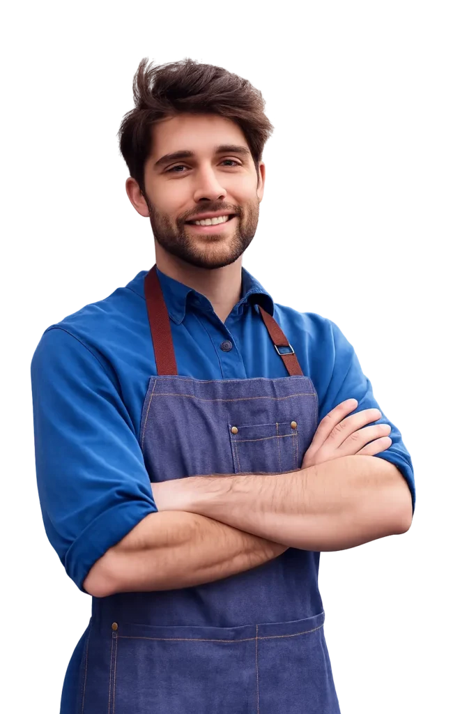 A professional man with curly hair smiling warmly, representing an expert Capital Loan Specialist corporate consultant.